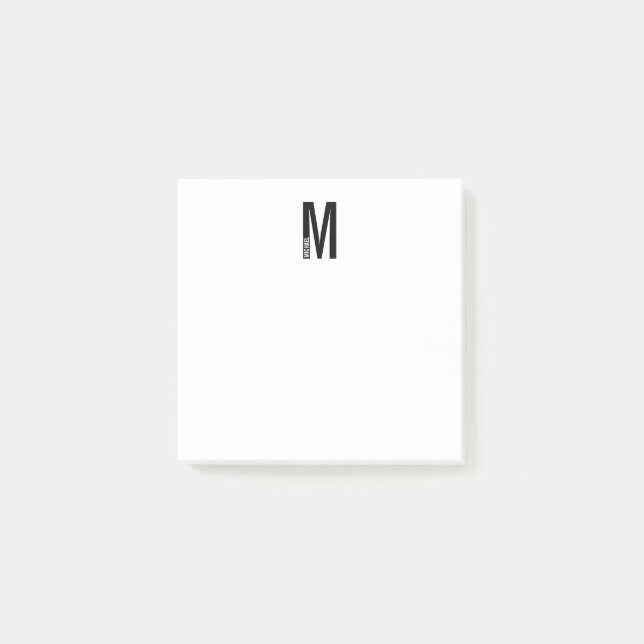 Post-it® Monogramme et nom personnalisés modernes (Devant)