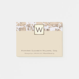Post-it® Monogramme exécutif en marbre crème
