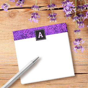 Post-it® Monogramme feuille violet feuillage motif simple m