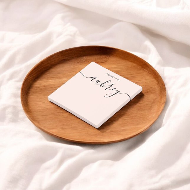 Post-it® Monogramme fillette calligraphie rose pâle (Créateur téléchargé)