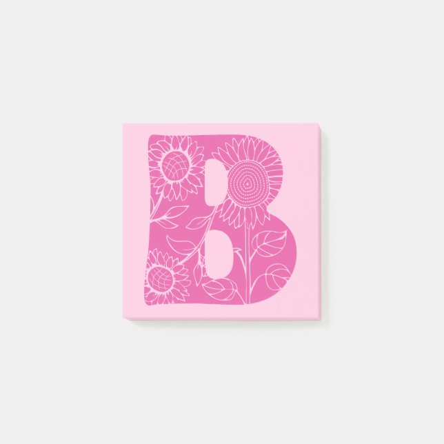 Post-it® monogramme floral B lettre majuscule (Devant)