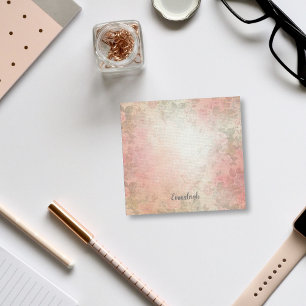 Post-it® Monogramme floral d'aquarelle   Rose et vert