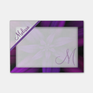 Post-it® Monogramme floral de passion pourpre