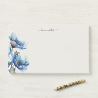 Monogramme floral de Poppy bleu
