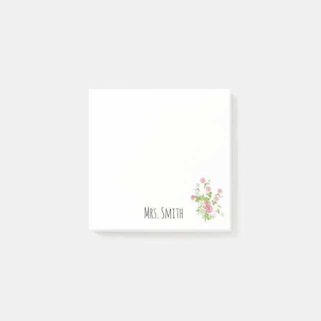 Post-it® Monogramme floral personnalisable (Devant)
