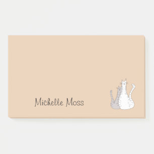 Post-it® Monogramme Gris et blanc Tabby Kitty Cats