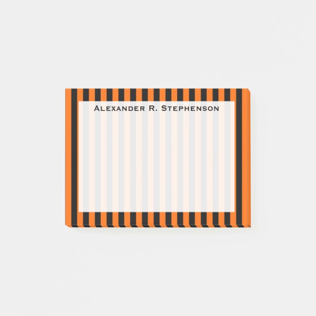 Post-it® Monogramme Halloween vertical Orange / bande noire (Devant)
