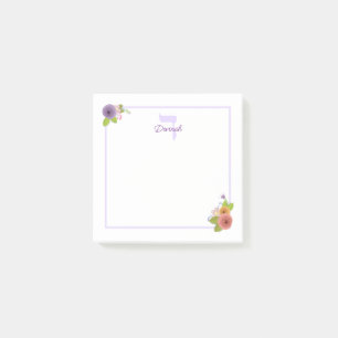 Post-it® Monogramme hébraïque DALED Floral personnalisé