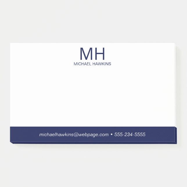 Post-it® Monogrammé Homme Bleu Marine (Devant)