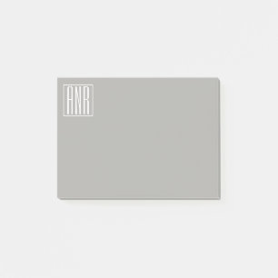 Post-it® Monogramme initial Blanc sur gris clair