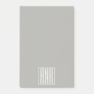 Post-it® Monogramme initial   Blanc sur gris clair