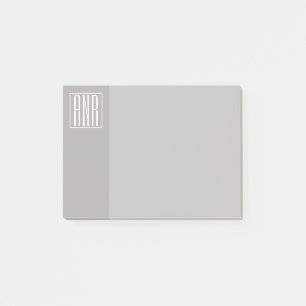 Post-it® Monogramme initial   Blanc sur gris clair