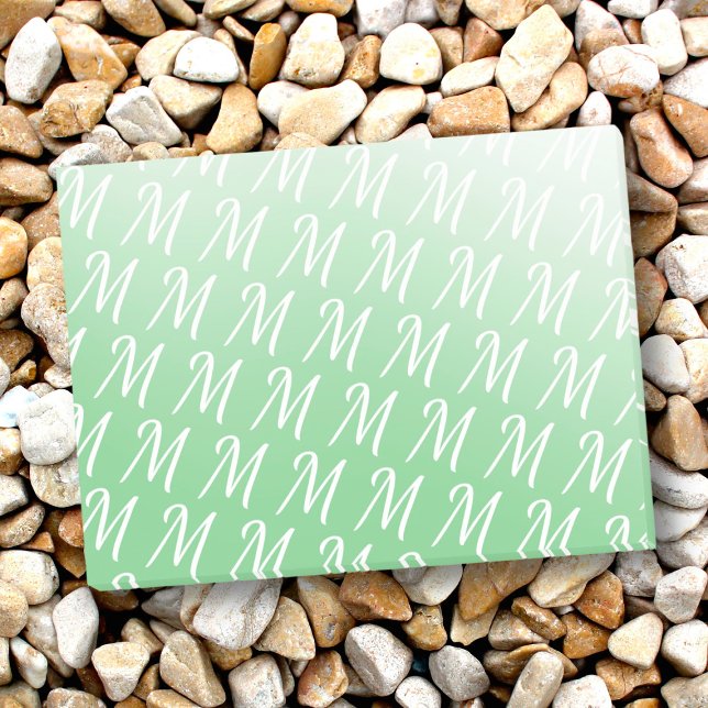 Post-it® Monogramme initial pastel vert olive dégradé chic (Créateur téléchargé)