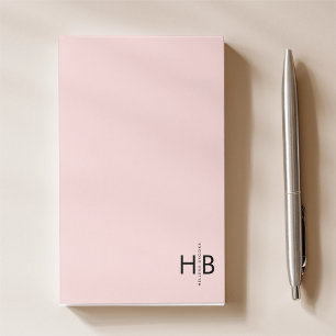 Post-it® Monogramme initial rose et noir féminin simple