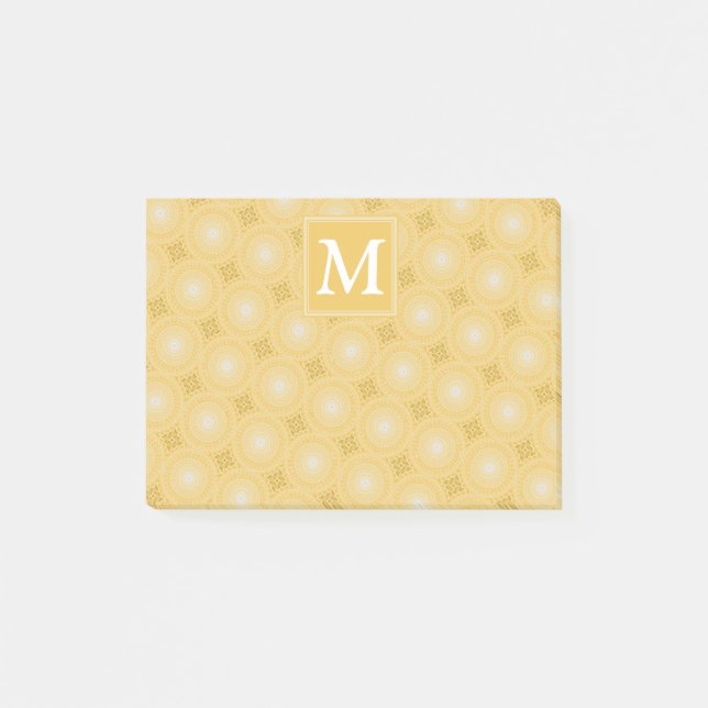 Post-it® Monogramme jaune cercles motif (Devant)