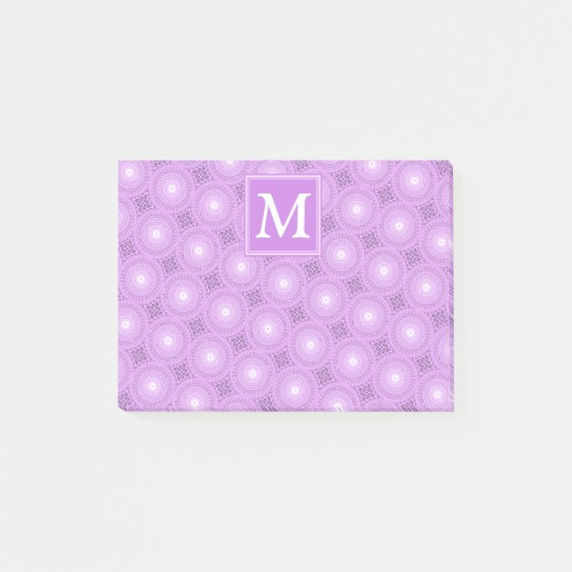Post-it® Monogramme lilas cercles pourpres motif (Devant)