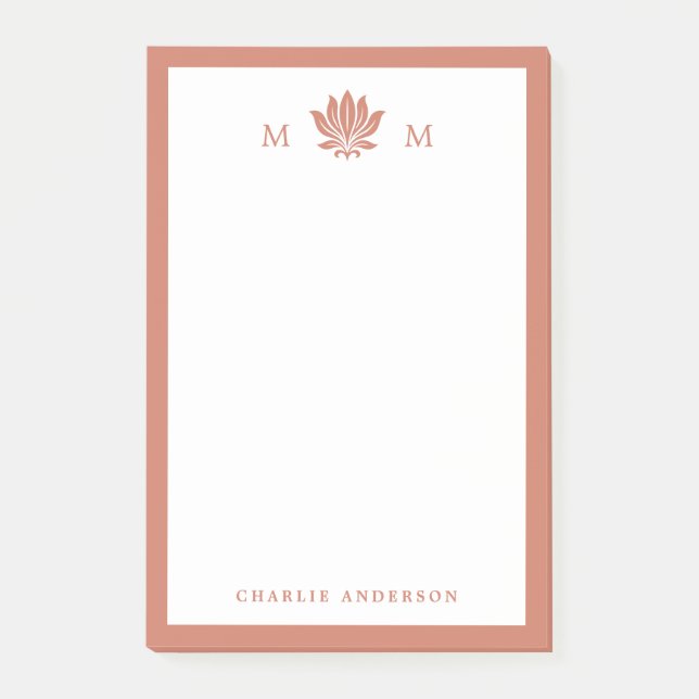 Post-it® Monogramme Lotus Marron Terracotta (Devant)