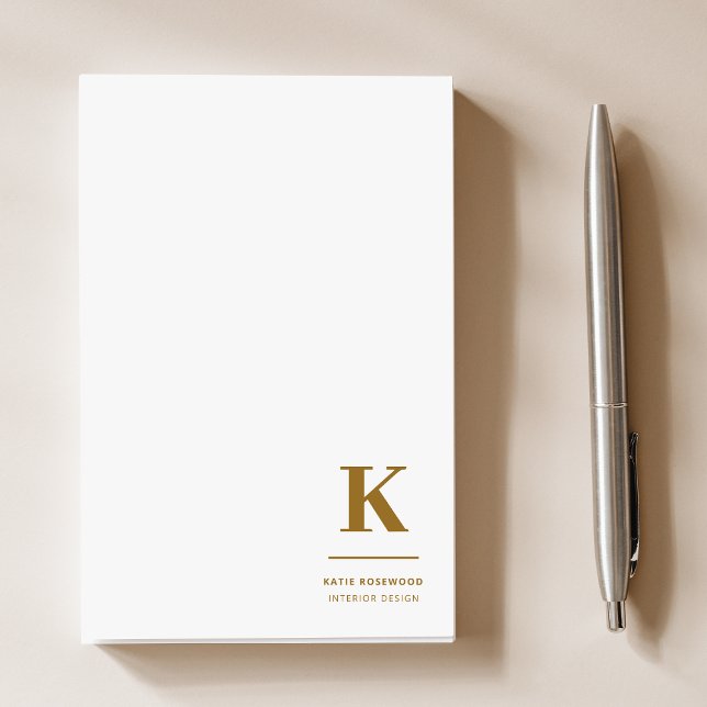 Post-it® Monogramme Luxe minimal Élégant Or (Créateur téléchargé)
