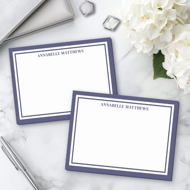 Post-it® Monogramme minimaliste bleu marine (Navy Blue Minimalist Monogram Post-it Notes)