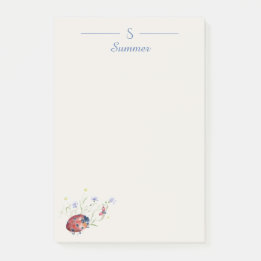 Post-it® Monogramme minimaliste Ladybug Botanical Cottage