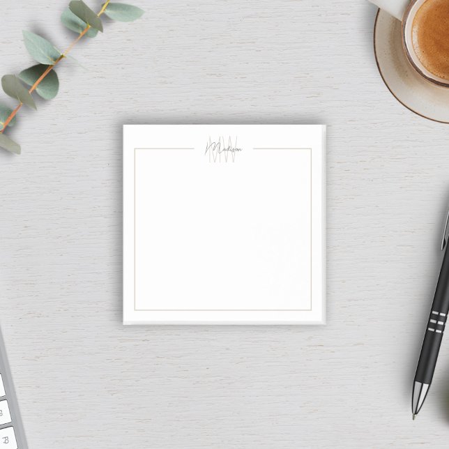 Post-it® Monogramme Minimaliste Moderne (Modern Minimalist Monogram Post-it Notes by MINTIC DESIGN STUDIO)