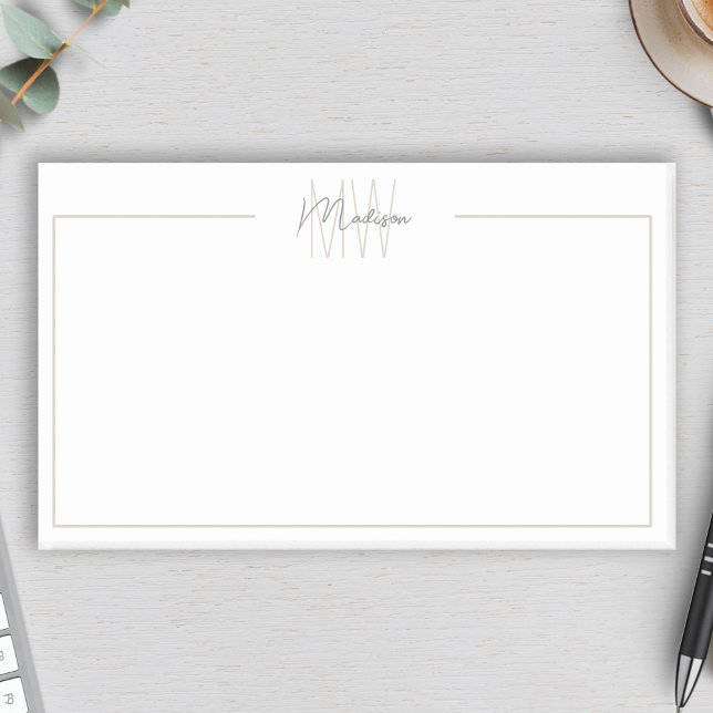 Post-it® Monogramme minimaliste moderne (Modern Minimalist Monogram Post-it Notes by MINTIC DESIGN STUDIO)