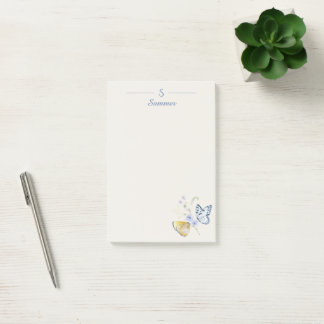Post-it® Monogramme minimaliste Papillon botanique Cottage