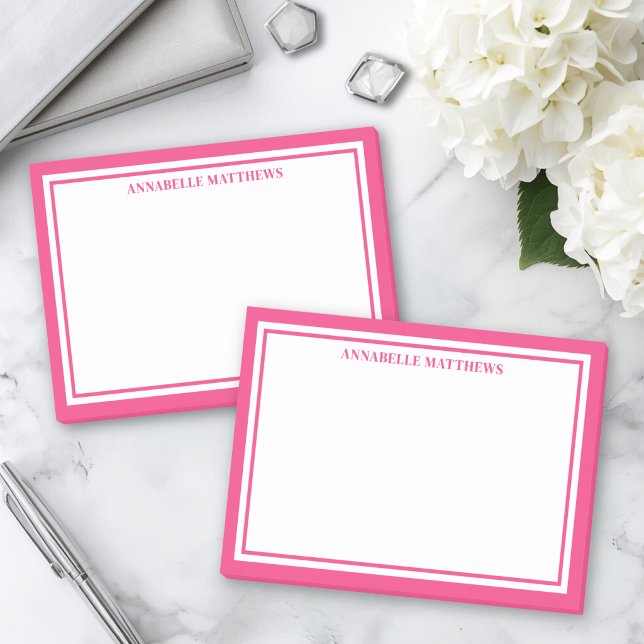 Post-it® Monogramme minimaliste rose (Pink Minimalist Monogram Post-it Notes )