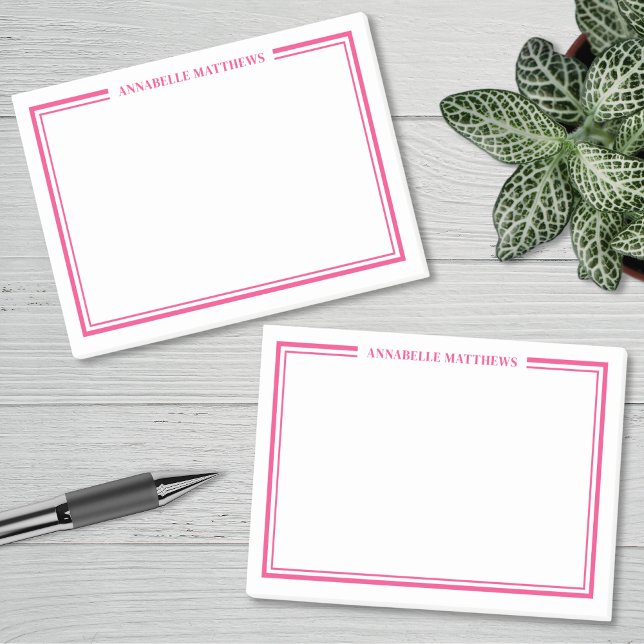 Post-it® Monogramme Minimaliste Rose (Pink Minimalist Monogram Post-it Notes)