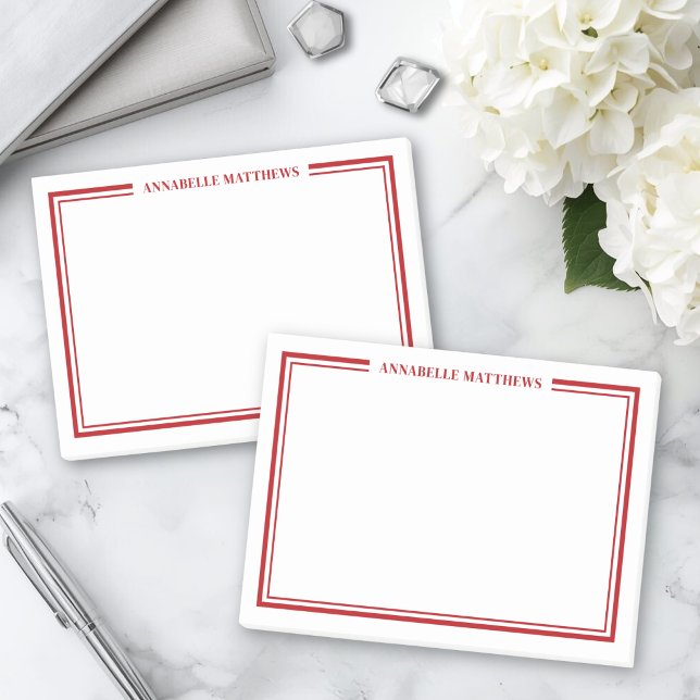 Post-it® Monogramme Minimaliste Rouge (Red Minimalist Monogram Post-it Notes)