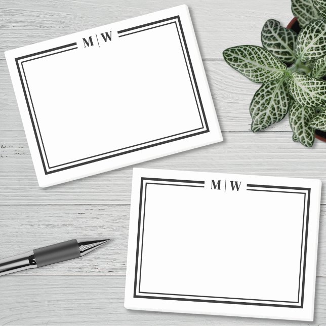 Post-it® Monogramme Minimaliste Simple (Simple Minimalist Monogram Post-it Notes)