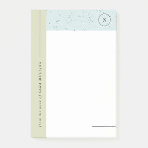 Post-it® Monogramme minimaliste Terrazzo Post-its - Vert