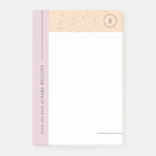 Post-it® Monogramme minimaliste Terrazzo post-its - violet