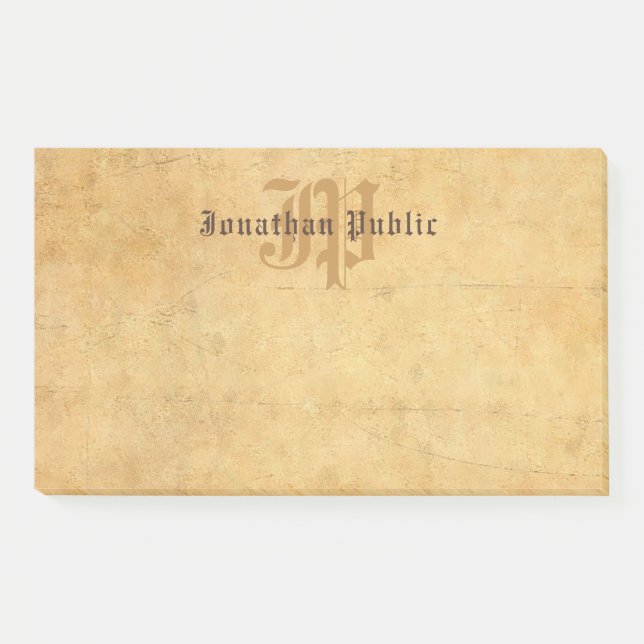 Post-it® Monogramme Modèle Élégante calligraphie Vintage (Devant)