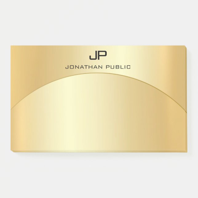 Post-it® Monogramme Modèle tendance Faux Gold Elegant (Devant)