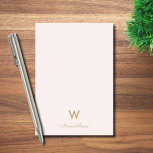 Post-it® Monogramme moderne Blush Pink Gold Script