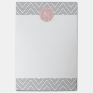Post-it® Monogramme moderne de coutume de Chevron de roses