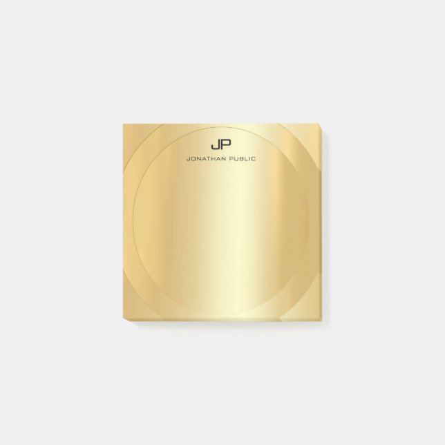 Post-it® Monogramme moderne élégant et branché de Faux Gold (Devant)