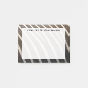 Post-it® Monogramme Moderne Imprimé Animal Noir Blanc Zèbre