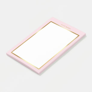 Post-it® Monogramme moderne Luxe Blush Rose & Gold Frame