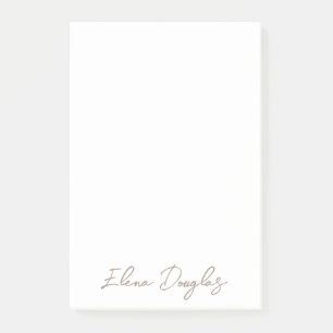 Post-it® Monogramme moderne manuscrit minimaliste Taupe Bei