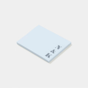 Post-it® Monogramme Moderne Minimaliste Bleu Clair Personna