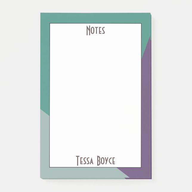 Post-it® Monogramme moderne mou violet vert coloré (Devant)