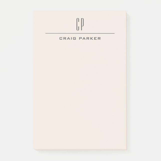 Post-it® Monogramme Moderne Professionnel Couleur Pastel Si (Devant)