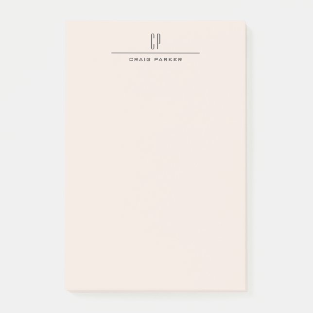 Post-it® Monogramme Moderne Professionnel Couleur Pastel Si (Devant)