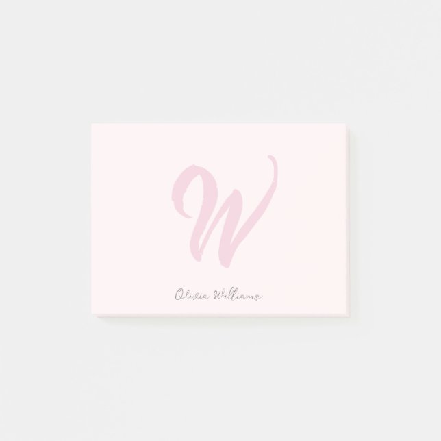 Post-it® Monogramme moderne rose pâle (Devant)