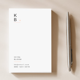 Post-it® Monogramme moderne rose pâle feminine