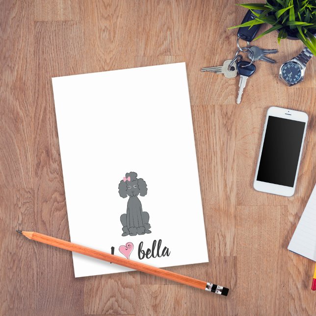 Post-it® Monogramme moderne simple et élégant Poodé noir (Créateur téléchargé)