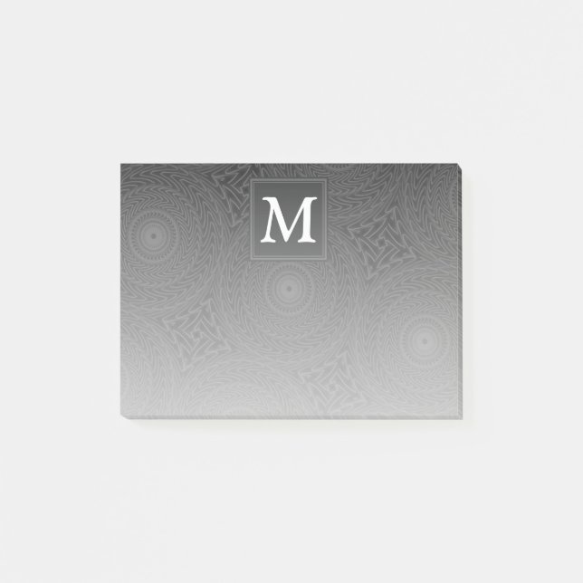 Post-it® Monogramme motif des cercles de charbon (Devant)