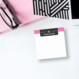 Post-it® Monogramme noir et rose chaud